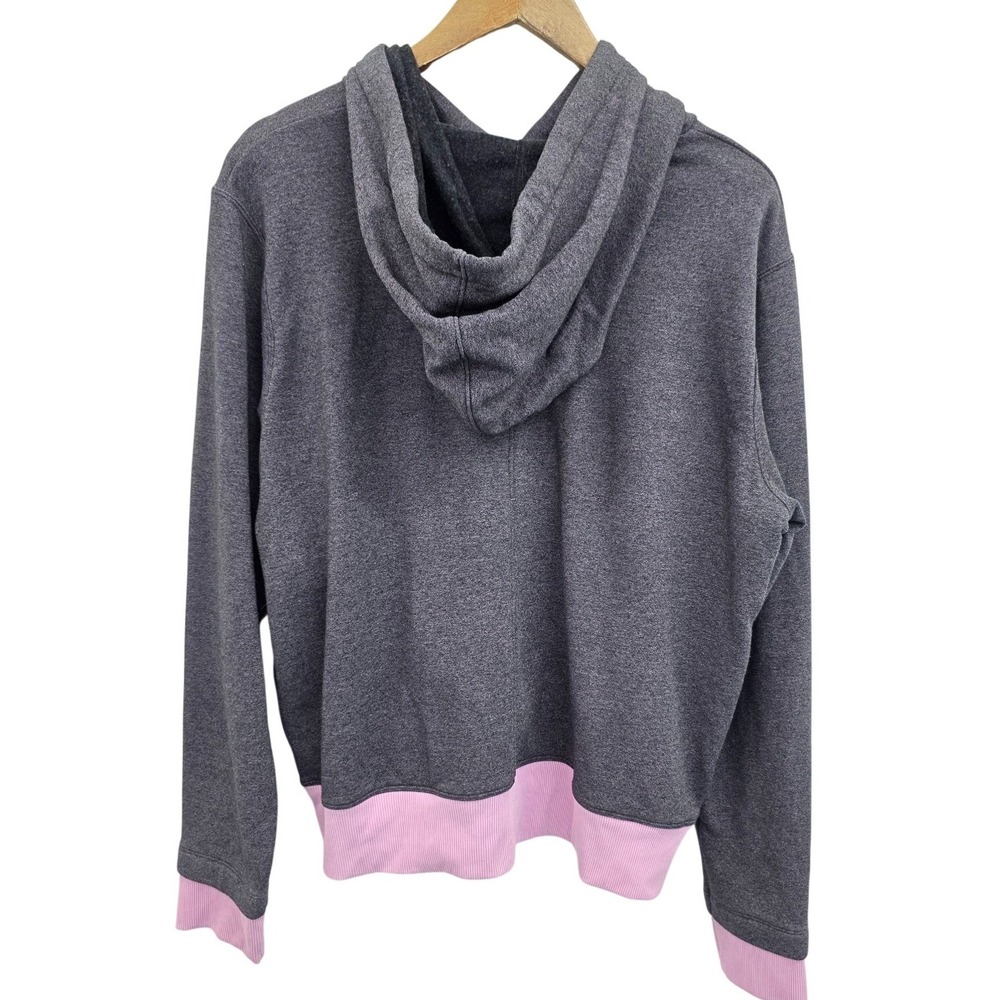 Under Armour Hoodie Heathered Pullover Pink Trim Athleisure Womens XL - Picture 3 of 10